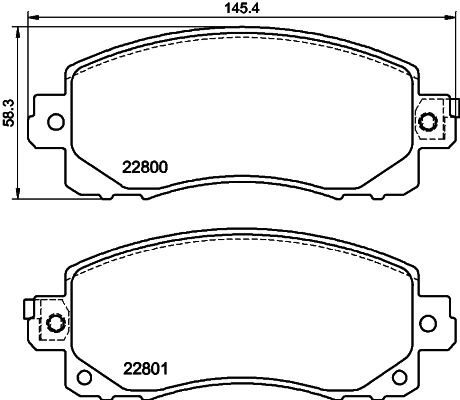 Bremsbelagsatz, Scheibenbremse Vorderachse Hella Pagid 8DB 355 039-161 von Hella Pagid