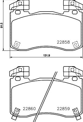 Bremsbelagsatz, Scheibenbremse Vorderachse Hella Pagid 8DB 355 039-451 von Hella Pagid