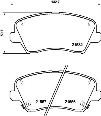 Bremsbelagsatz, Scheibenbremse Vorderachse Hella Pagid 8DB 355 039-971 von Hella Pagid