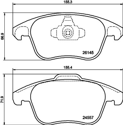 Bremsbelagsatz, Scheibenbremse Vorderachse Hella Pagid 8DB 355 040-141 von Hella Pagid