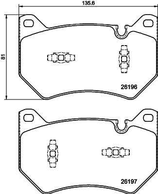 Bremsbelagsatz, Scheibenbremse Vorderachse Hella Pagid 8DB 355 040-151 von Hella Pagid