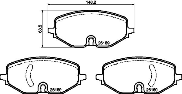 Bremsbelagsatz, Scheibenbremse Vorderachse Hella Pagid 8DB 355 040-801 von Hella Pagid