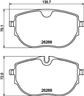 Bremsbelagsatz, Scheibenbremse Vorderachse Hella Pagid 8DB 355 040-921 von Hella Pagid