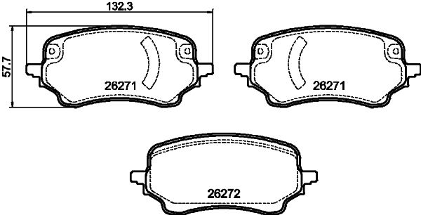 Bremsbelagsatz, Scheibenbremse Vorderachse Hella Pagid 8DB 355 040-991 von Hella Pagid