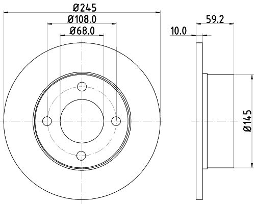 Bremsscheibe Hinterachse Hella Pagid 8DD 355 100-601 von Hella Pagid