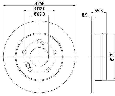 Bremsscheibe Hinterachse Hella Pagid 8DD 355 100-961 von Hella Pagid