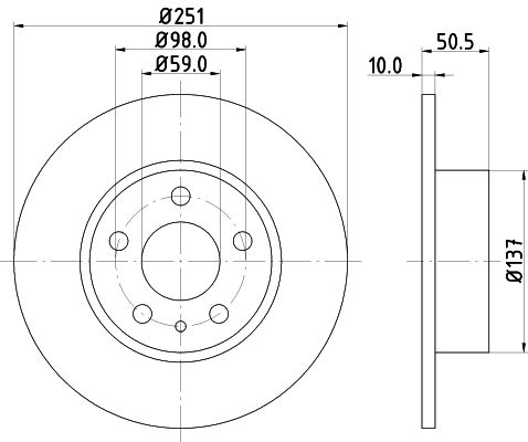 Bremsscheibe Hinterachse Hella Pagid 8DD 355 101-971 von Hella Pagid