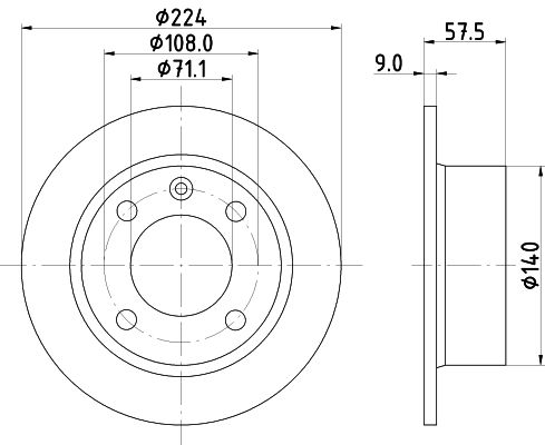 Bremsscheibe Hinterachse Hella Pagid 8DD 355 103-011 von Hella Pagid