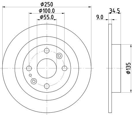 Bremsscheibe Hinterachse Hella Pagid 8DD 355 103-191 von Hella Pagid