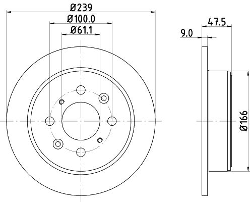 Bremsscheibe Hinterachse Hella Pagid 8DD 355 104-951 von Hella Pagid