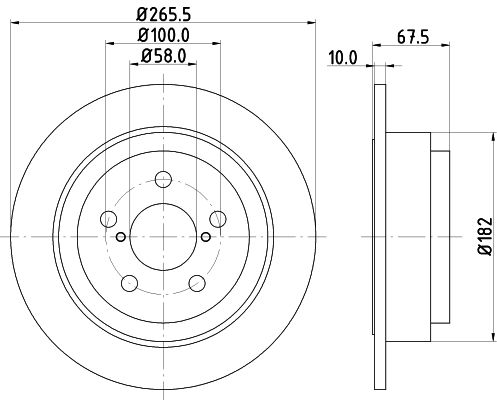 Bremsscheibe Hinterachse Hella Pagid 8DD 355 105-331 von Hella Pagid