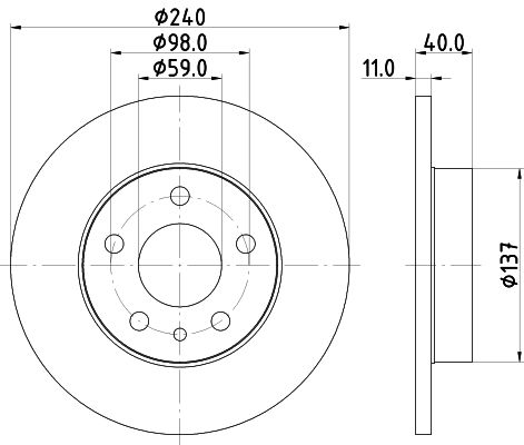 Bremsscheibe Hinterachse Hella Pagid 8DD 355 105-511 von Hella Pagid