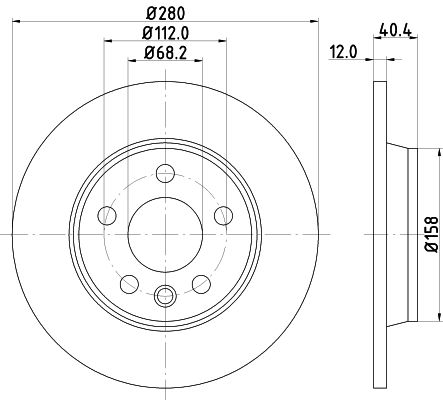 Bremsscheibe Hinterachse Hella Pagid 8DD 355 105-611 von Hella Pagid