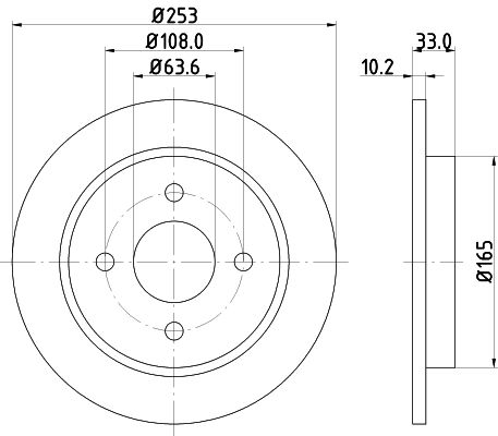 Bremsscheibe Hinterachse Hella Pagid 8DD 355 105-661 von Hella Pagid