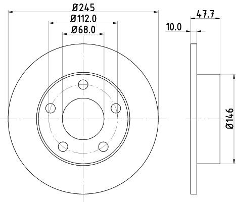 Bremsscheibe Hinterachse Hella Pagid 8DD 355 105-681 von Hella Pagid