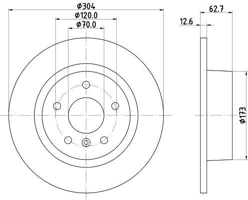 Bremsscheibe Hinterachse Hella Pagid 8DD 355 106-371 von Hella Pagid