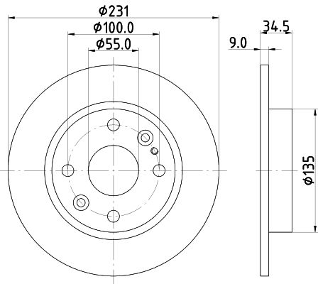 Bremsscheibe Hinterachse Hella Pagid 8DD 355 106-471 von Hella Pagid