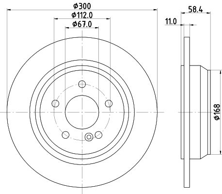 Bremsscheibe Hinterachse Hella Pagid 8DD 355 106-891 von Hella Pagid