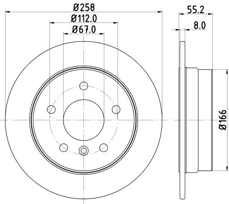 Bremsscheibe Hinterachse Hella Pagid 8DD 355 106-951 von Hella Pagid