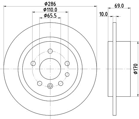 Bremsscheibe Hinterachse Hella Pagid 8DD 355 107-001 von Hella Pagid