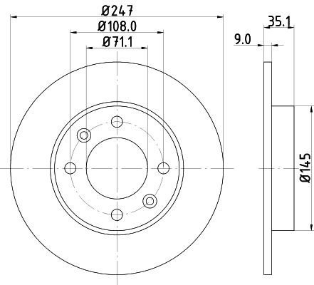 Bremsscheibe Hinterachse Hella Pagid 8DD 355 108-391 von Hella Pagid