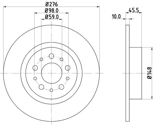 Bremsscheibe Hinterachse Hella Pagid 8DD 355 108-731 von Hella Pagid