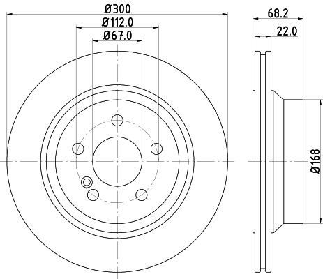 Bremsscheibe Hinterachse Hella Pagid 8DD 355 108-861 von Hella Pagid