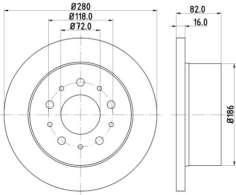 Bremsscheibe Hinterachse Hella Pagid 8DD 355 108-961 von Hella Pagid