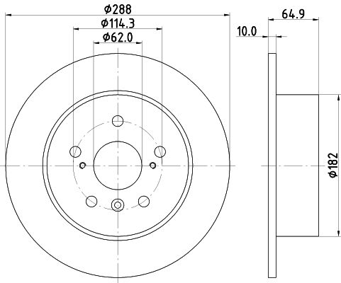 Bremsscheibe Hinterachse Hella Pagid 8DD 355 109-051 von Hella Pagid