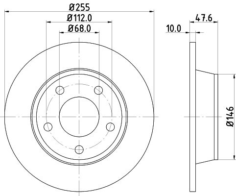 Bremsscheibe Hinterachse Hella Pagid 8DD 355 109-091 von Hella Pagid