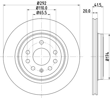 Bremsscheibe Hinterachse Hella Pagid 8DD 355 109-191 von Hella Pagid