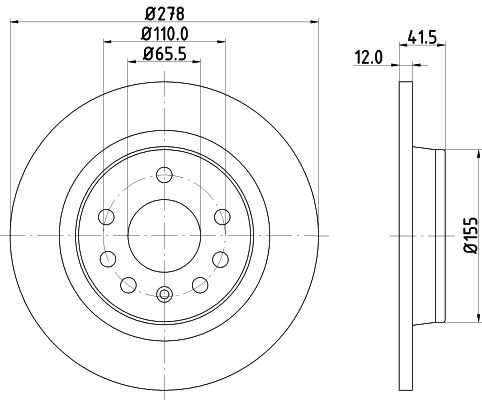 Bremsscheibe Hinterachse Hella Pagid 8DD 355 109-211 von Hella Pagid