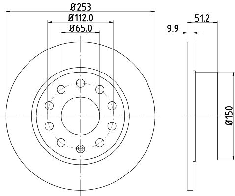 Bremsscheibe Hinterachse Hella Pagid 8DD 355 109-601 von Hella Pagid