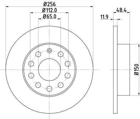 Bremsscheibe Hinterachse Hella Pagid 8DD 355 109-641 von Hella Pagid