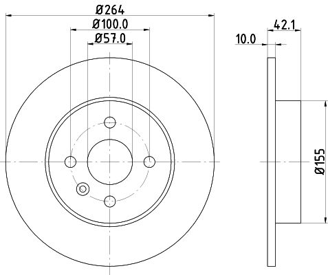 Bremsscheibe Hinterachse Hella Pagid 8DD 355 110-271 von Hella Pagid