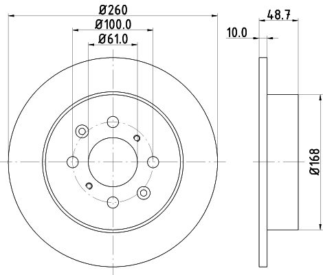 Bremsscheibe Hinterachse Hella Pagid 8DD 355 110-331 von Hella Pagid