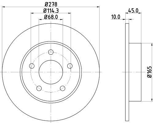 Bremsscheibe Hinterachse Hella Pagid 8DD 355 110-401 von Hella Pagid