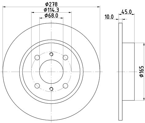 Bremsscheibe Hinterachse Hella Pagid 8DD 355 110-661 von Hella Pagid