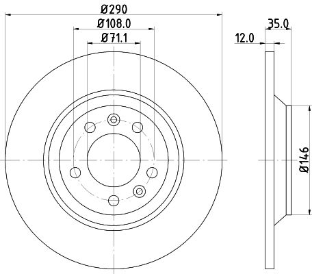 Bremsscheibe Hinterachse Hella Pagid 8DD 355 110-801 von Hella Pagid