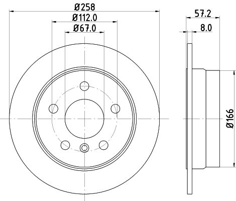 Bremsscheibe Hinterachse Hella Pagid 8DD 355 111-101 von Hella Pagid