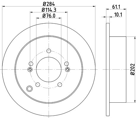 Bremsscheibe Hinterachse Hella Pagid 8DD 355 111-421 von Hella Pagid