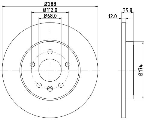 Bremsscheibe Hinterachse Hella Pagid 8DD 355 111-811 von Hella Pagid