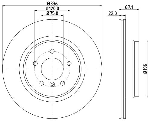 Bremsscheibe Hinterachse Hella Pagid 8DD 355 111-961 von Hella Pagid