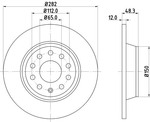 Bremsscheibe Hinterachse Hella Pagid 8DD 355 112-141 von Hella Pagid