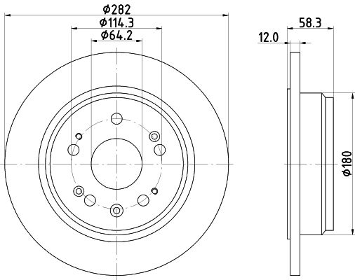 Bremsscheibe Hinterachse Hella Pagid 8DD 355 112-451 von Hella Pagid