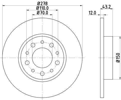 Bremsscheibe Hinterachse Hella Pagid 8DD 355 112-541 von Hella Pagid