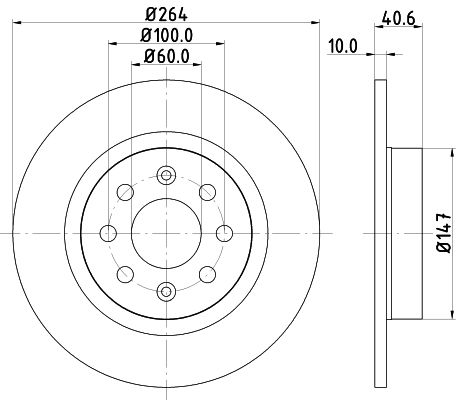 Bremsscheibe Hinterachse Hella Pagid 8DD 355 112-621 von Hella Pagid