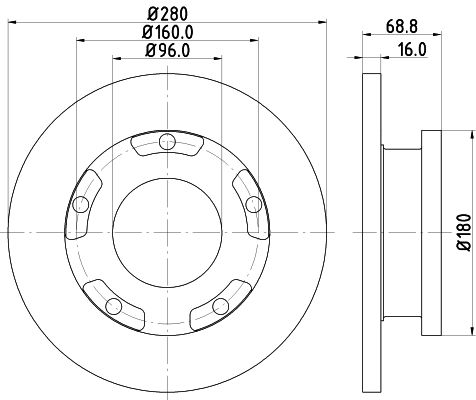 Bremsscheibe Hinterachse Hella Pagid 8DD 355 113-811 von Hella Pagid