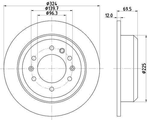 Bremsscheibe Hinterachse Hella Pagid 8DD 355 114-041 von Hella Pagid