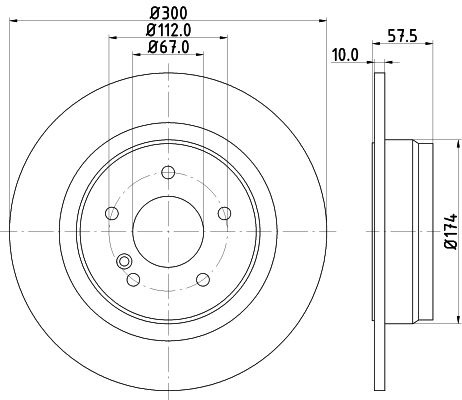 Bremsscheibe Hinterachse Hella Pagid 8DD 355 114-211 von Hella Pagid